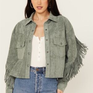 South Moon Under faux suede fringe jacket